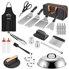 31‑Piece Flat Top Griddle & Camp Cooking Kit with Carry Case